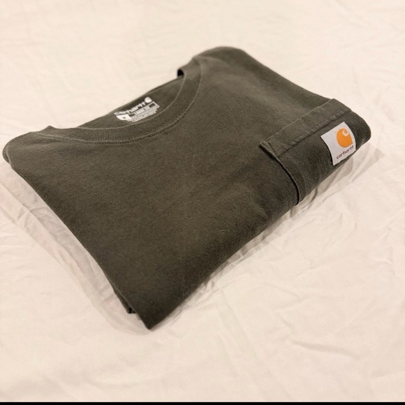 Carhartt Gray and Olive Men's Long Sleeve Shirts lot of 2 size Medium - Picture 5 of 10